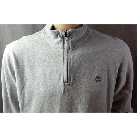 Timberland Heather Gray Mock Neck soft l33pb22 - Picture 3 of 4